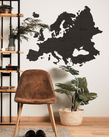 Drewniana mapa europy - dekoracja na ścianę sikorka net