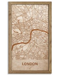 Drewniany obraz miasta – Londyn w dębowej ramie