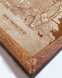 Drewniany obraz miasta – San Francisco w dębowej ramie