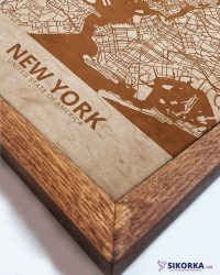Drewniany obraz miasta – New York w dębowej ramie