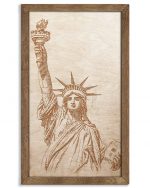 Drewniany obraz – Statua Wolności w dębowej ramie