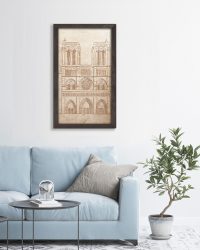 Drewniany obraz – Katedra w dębowej ramie