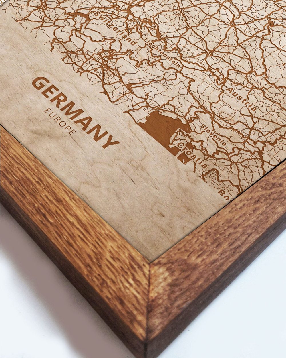 Drewniany obraz państwa - Niemcy w dębowej ramie