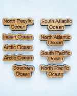 Drewniane dodatki do mapy podpisy oceanów (2)
