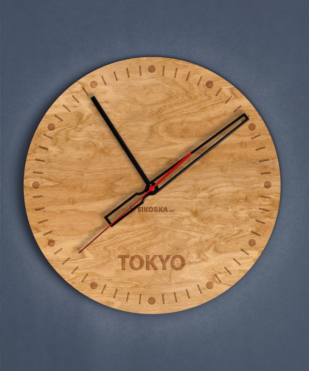 Dekoracyjny, dewniany zegar na ścianę - Tokyo (5)