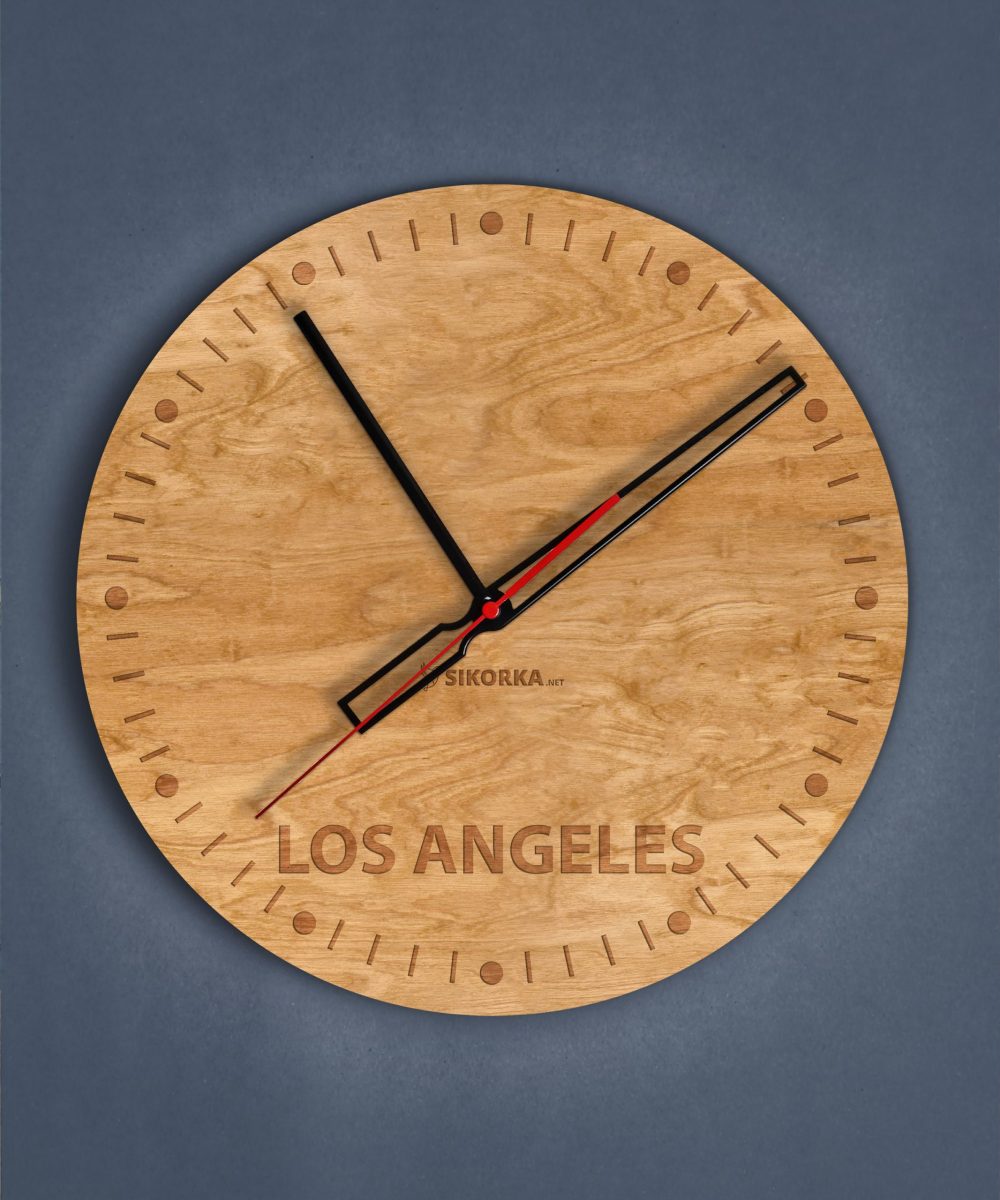 Dekoracyjny, drewniany zegar na ścianę - Los Angeles (5)