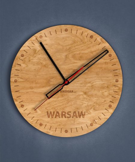 Dekoracyjny, drewniany zegar na ściuanę - Warsaw (3)