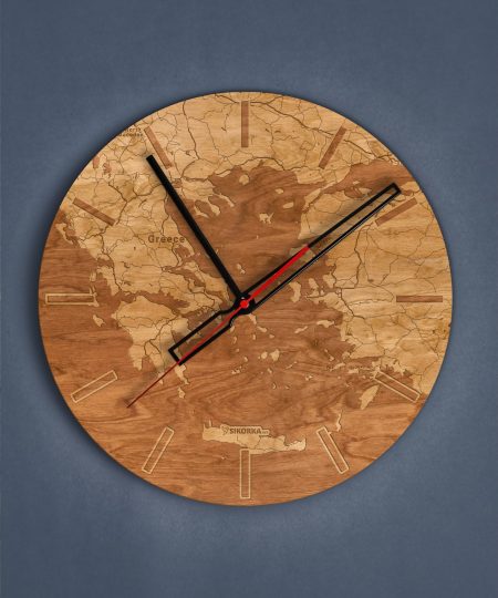Dekoracyjny,drewniany zegar na ścianę - grawer Grecja (6)