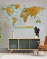 drewniana mapa świata na ścianę podświetlana LED Drewniana mapa świata na ścianę podświetlana LED