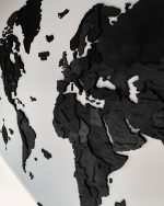 Drewniana Mapa Świata 3D z drewna w kolorze Heban