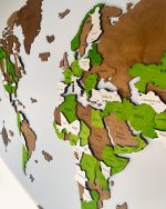 Drewniana Mapa Świata 3d na ścianę LIME (3)