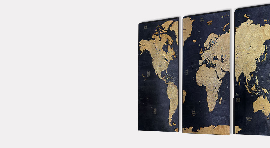 Strona Główna - Tryptyk mapa świata na ścianę